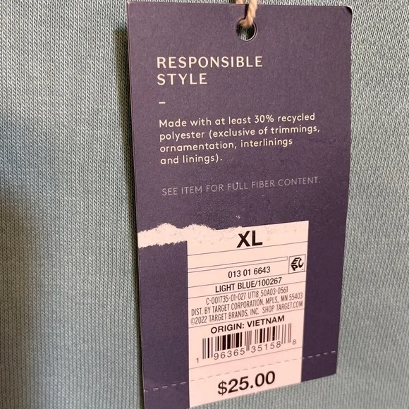 Universal Thread Aqua Blue Beach-Style Hoodie Sweatshirt, size XL, NWT - Picture 3 of 13